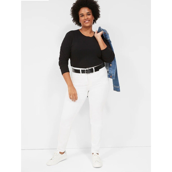 COPY - Lane Bryant Plus Sz 20 White Sig. Fit Mid Rise Skinny Jeans Flex Magic W… - Picture 1 of 7